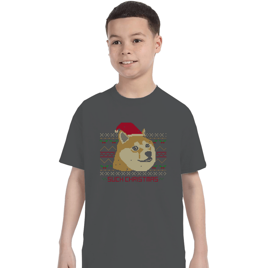 Shirts T-Shirts, Youth / Small / Charcoal Such Christmas