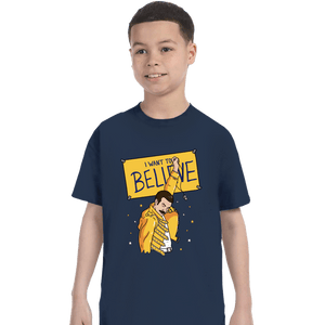 Daily_Deal_Shirts T-Shirts, Youth / XS / Navy I Want To Believe