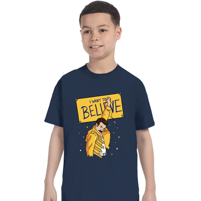 Daily_Deal_Shirts T-Shirts, Youth / XS / Navy I Want To Believe