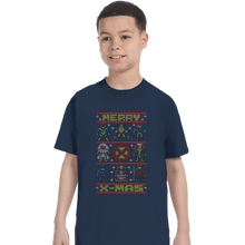 Load image into Gallery viewer, Daily_Deal_Shirts T-Shirts, Youth / XS / Navy Merry X-Mas
