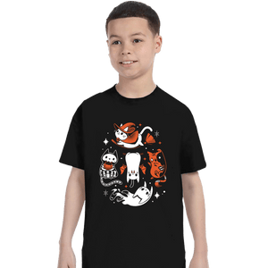 Daily_Deal_Shirts T-Shirts, Youth / XS / Black Spooky Kitty Crew