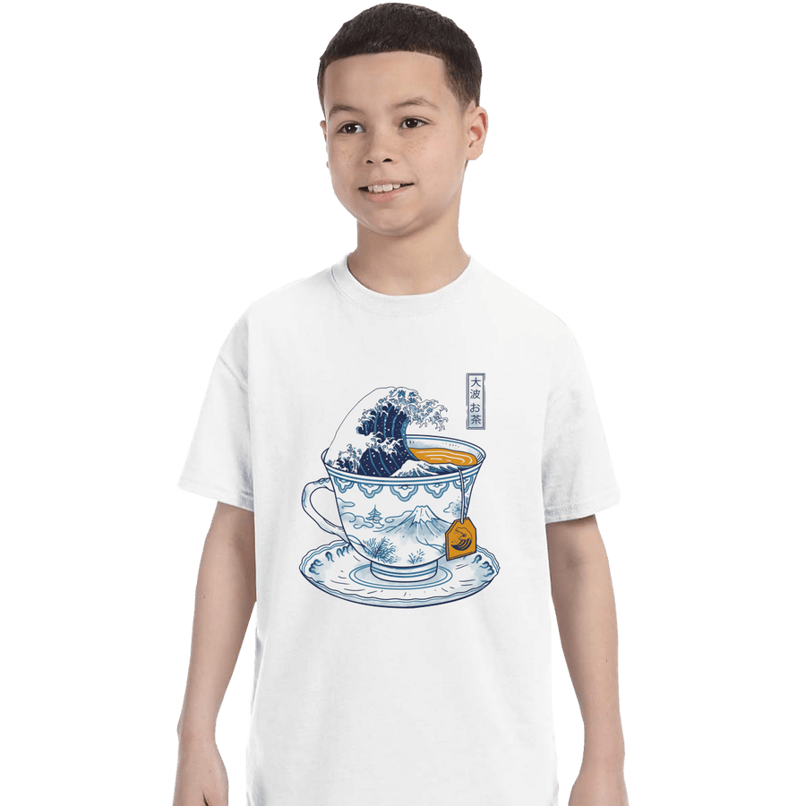 Shirts T-Shirts, Youth / XL / White The Great Kanagawa Tea