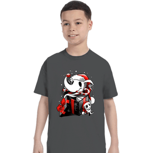 Daily_Deal_Shirts T-Shirts, Youth / XS / Charcoal Christmas Ghost Dog