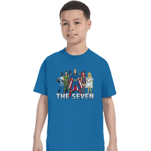 Shirts T-Shirts, Youth / XL / Sapphire Cartoon Seven
