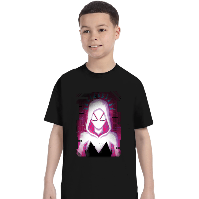 Daily_Deal_Shirts T-Shirts, Youth / XS / Black Glitch Spider-Gwen