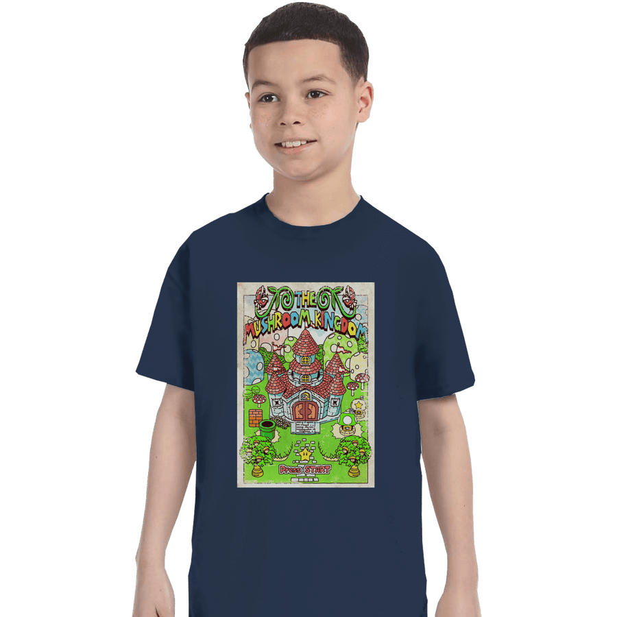 Shirts T-Shirts, Youth / XL / Navy The Mushroom Kingdom