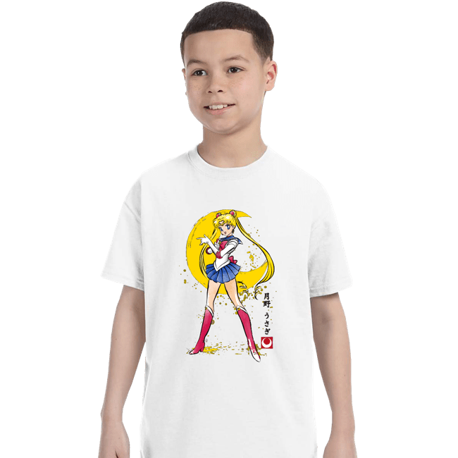Daily_Deal_Shirts T-Shirts, Youth / XS / White Moon Sumi-e