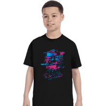 Load image into Gallery viewer, Shirts T-Shirts, Youth / XS / Black Glitch Cyborg
