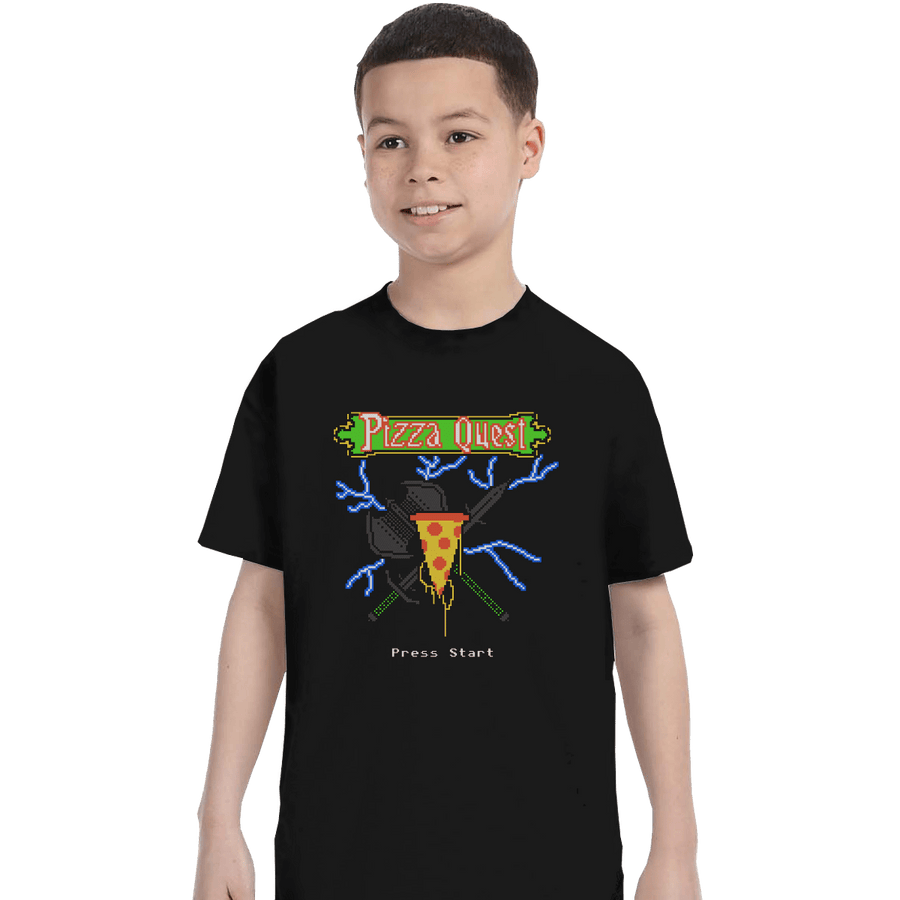 Shirts T-Shirts, Youth / XL / Black PIzza Quest