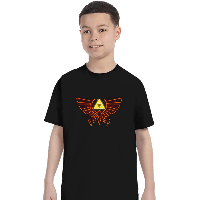Shirts T-Shirts, Youth / XS / Black Hyrule Fire Crest