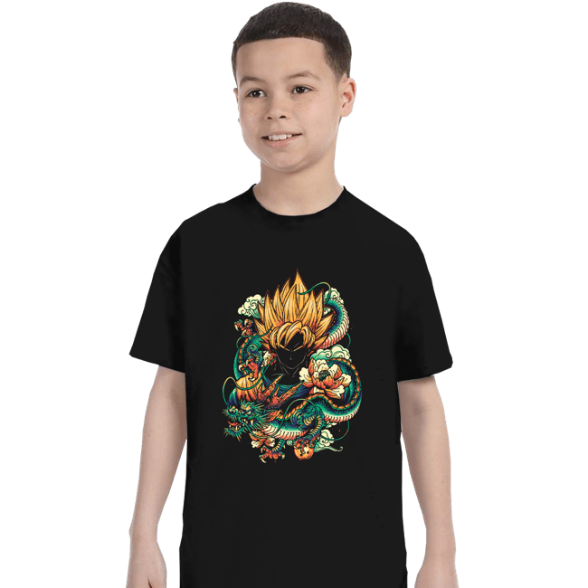 Secret_Shirts T-Shirts, Youth / XS / Black Colorful Dragon.