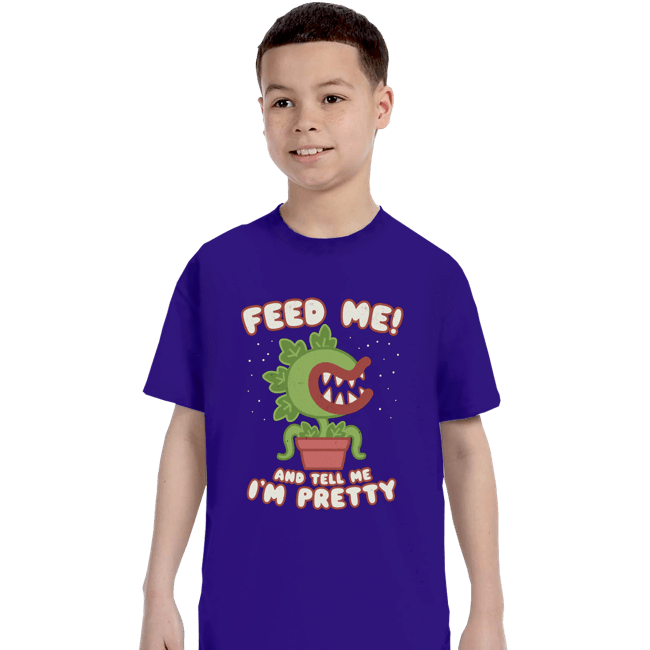 Daily_Deal_Shirts T-Shirts, Youth / XS / Violet Feed Me!!