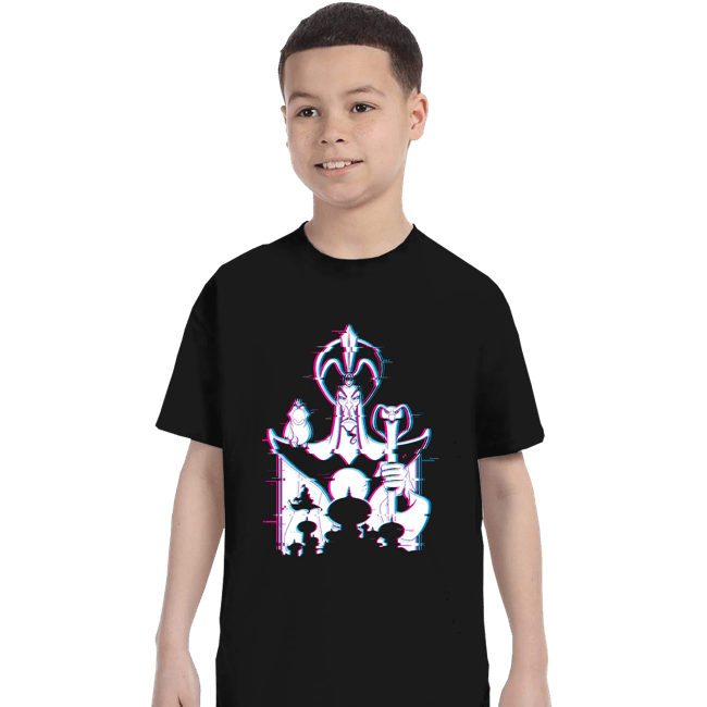 Daily_Deal_Shirts T-Shirts, Youth / XS / Black Glitched Jafar