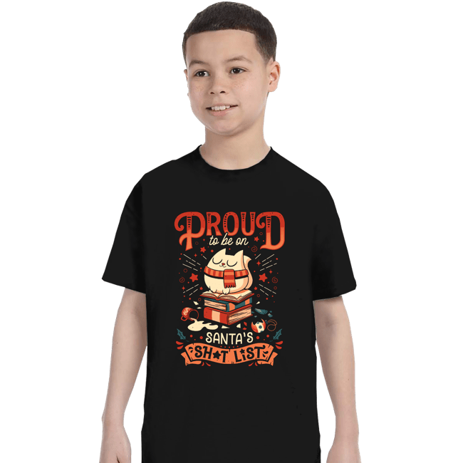 Daily_Deal_Shirts T-Shirts, Youth / XS / Black Proud Naughty Cat