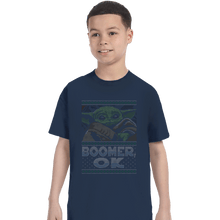 Load image into Gallery viewer, Shirts T-Shirts, Youth / XL / Navy Boomer Ok Baby Yoda Sweater
