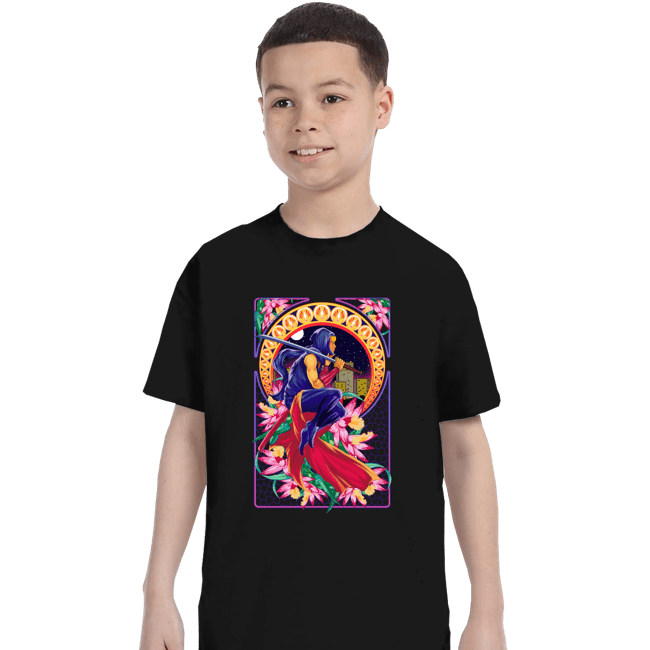 Daily_Deal_Shirts T-Shirts, Youth / XS / Black Ninja Art Nouveau Gaiden