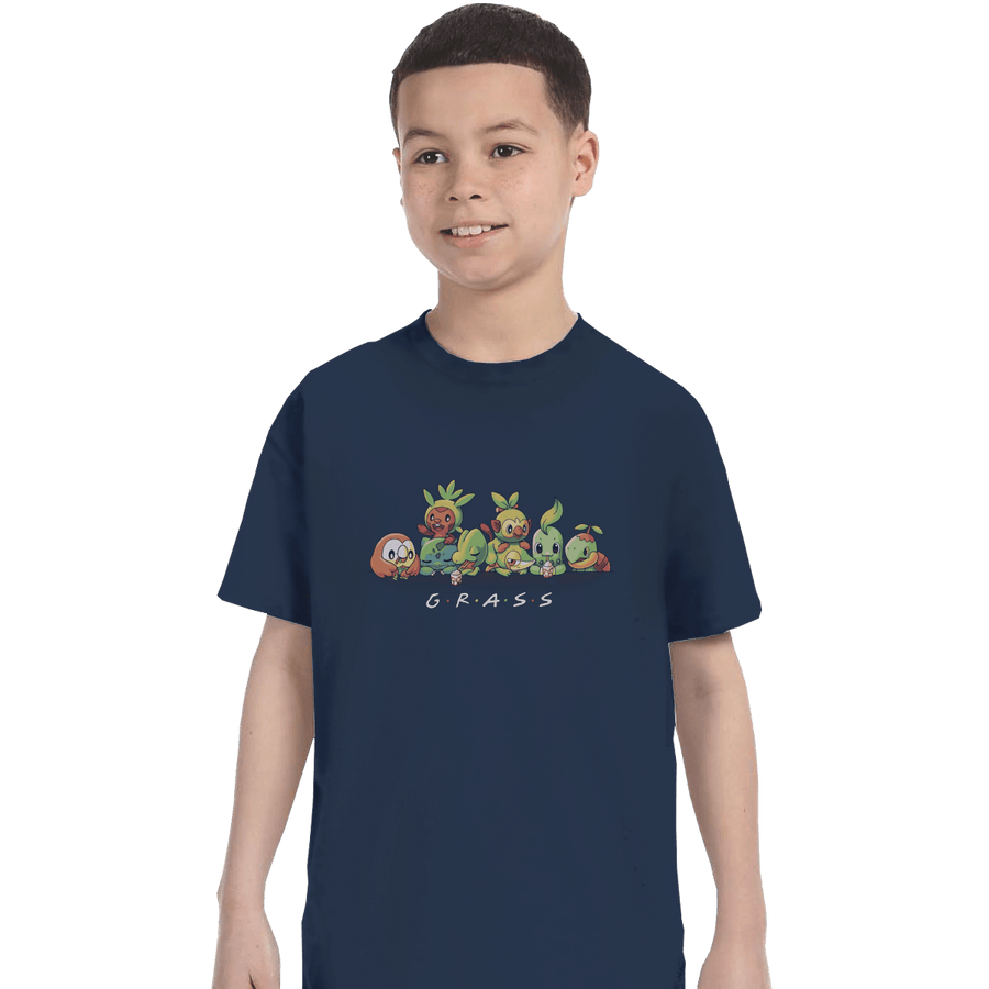 Shirts T-Shirts, Youth / XS / Navy Grass Friends