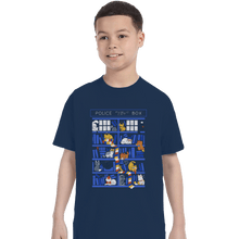 Load image into Gallery viewer, Shirts T-Shirts, Youth / Small / Navy Library Box Who
