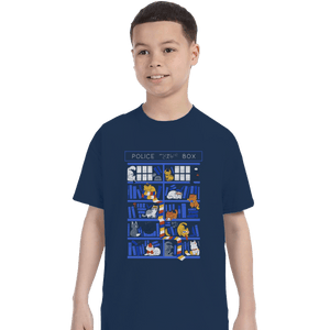 Shirts T-Shirts, Youth / Small / Navy Library Box Who