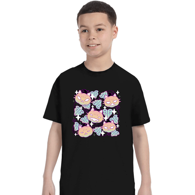 Daily_Deal_Shirts T-Shirts, Youth / XS / Black Pumpkin Cat Garden