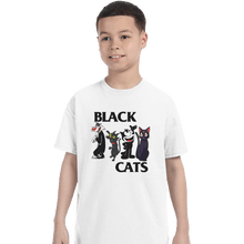Load image into Gallery viewer, Shirts T-Shirts, Youth / XL / White Black Cats Flag
