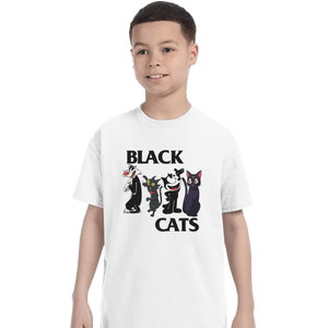 Shirts T-Shirts, Youth / XL / White Black Cats Flag