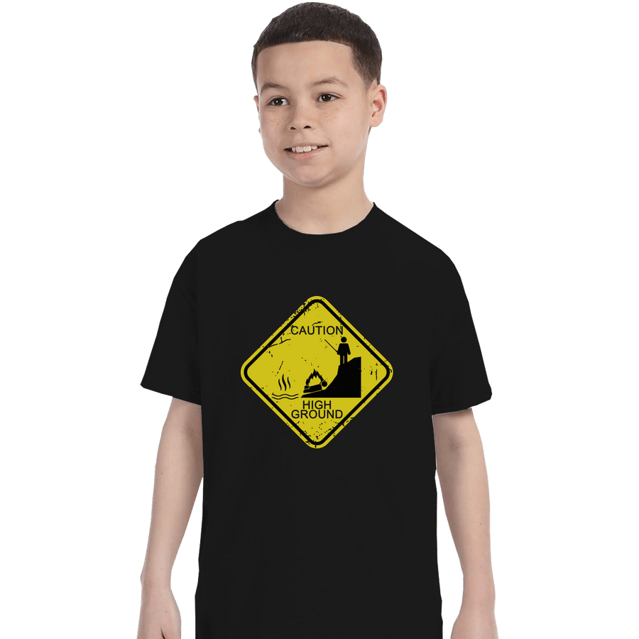 Shirts T-Shirts, Youth / XL / Black High Ground Warning