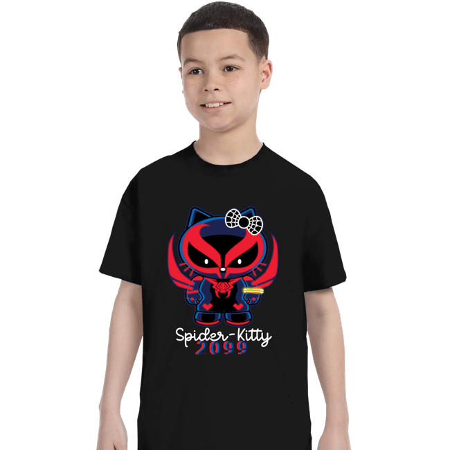 Secret_Shirts T-Shirts, Youth / XS / Black Spider Kitty 2099