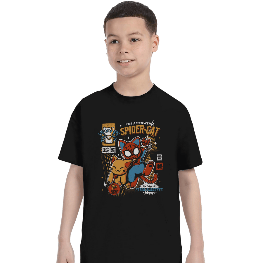 Shirts T-Shirts, Youth / XL / Black Spider-Cat