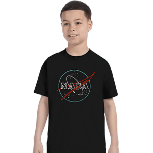 Shirts T-Shirts, Youth / XS / Black Neon NASA