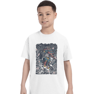 Daily_Deal_Shirts T-Shirts, Youth / XS / White Gundam Blue Dragon