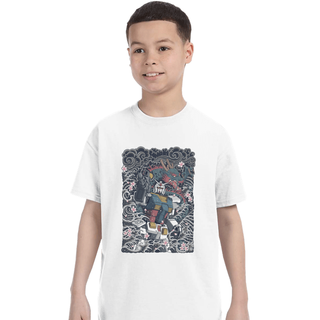 Daily_Deal_Shirts T-Shirts, Youth / XS / White Gundam Blue Dragon