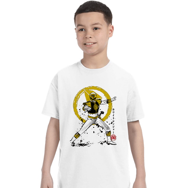 Daily_Deal_Shirts T-Shirts, Youth / XS / White White Ranger Sumi-e