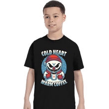 Load image into Gallery viewer, Secret_Shirts T-Shirts, Youth / XS / Black Cold Heart Warm Coffee
