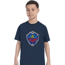 Load image into Gallery viewer, Secret_Shirts T-Shirts, Youth / XS / Navy Shield Spray
