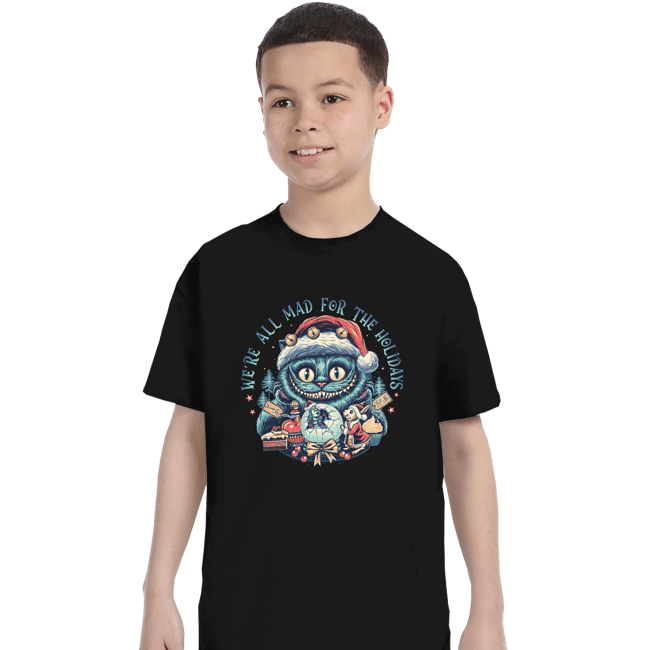 Secret_Shirts T-Shirts, Youth / XS / Black Christmas Cat