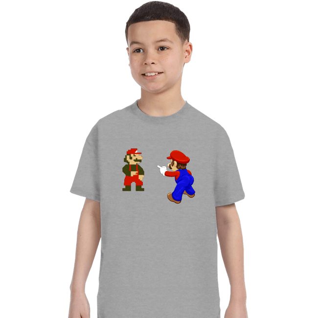 Shirts T-Shirts, Youth / XS / Sports Grey Mario Spider-Meme