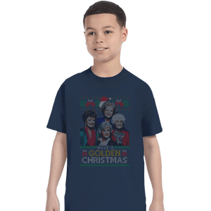 Shirts T-Shirts, Youth / XS / Navy Golden Christmas