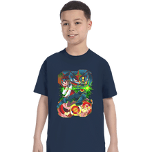 Load image into Gallery viewer, Shirts T-Shirts, Youth / XS / Navy Rockman EXE
