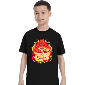 Daily_Deal_Shirts T-Shirts, Youth / XS / Black Peach Fire