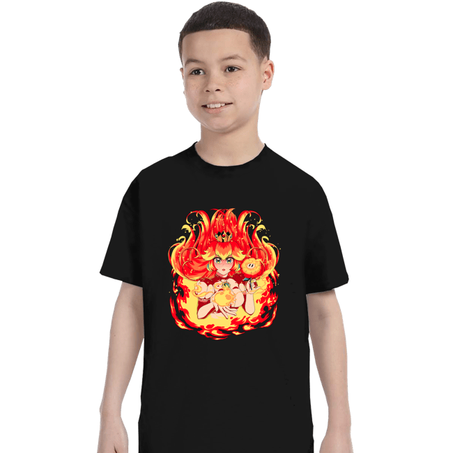 Daily_Deal_Shirts T-Shirts, Youth / XS / Black Peach Fire