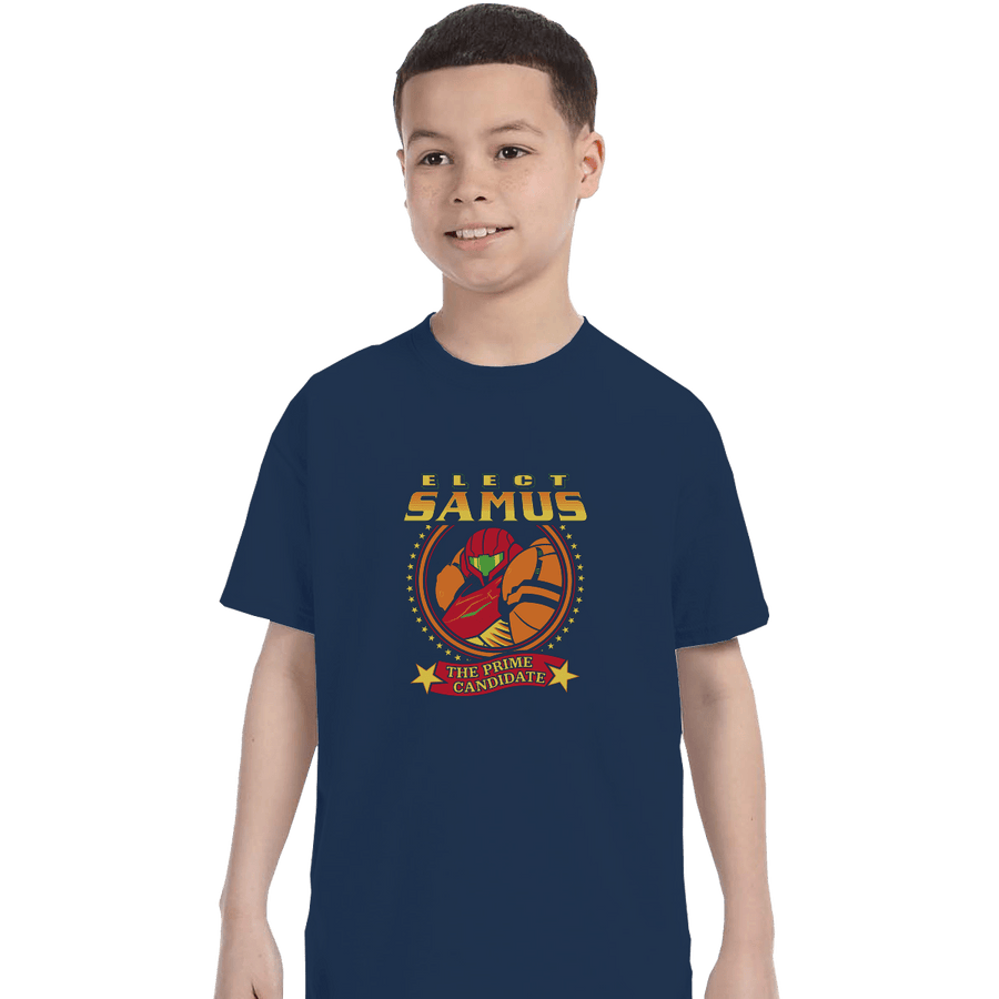 Shirts T-Shirts, Youth / XL / Navy Elect Samus - The Prime Candidate