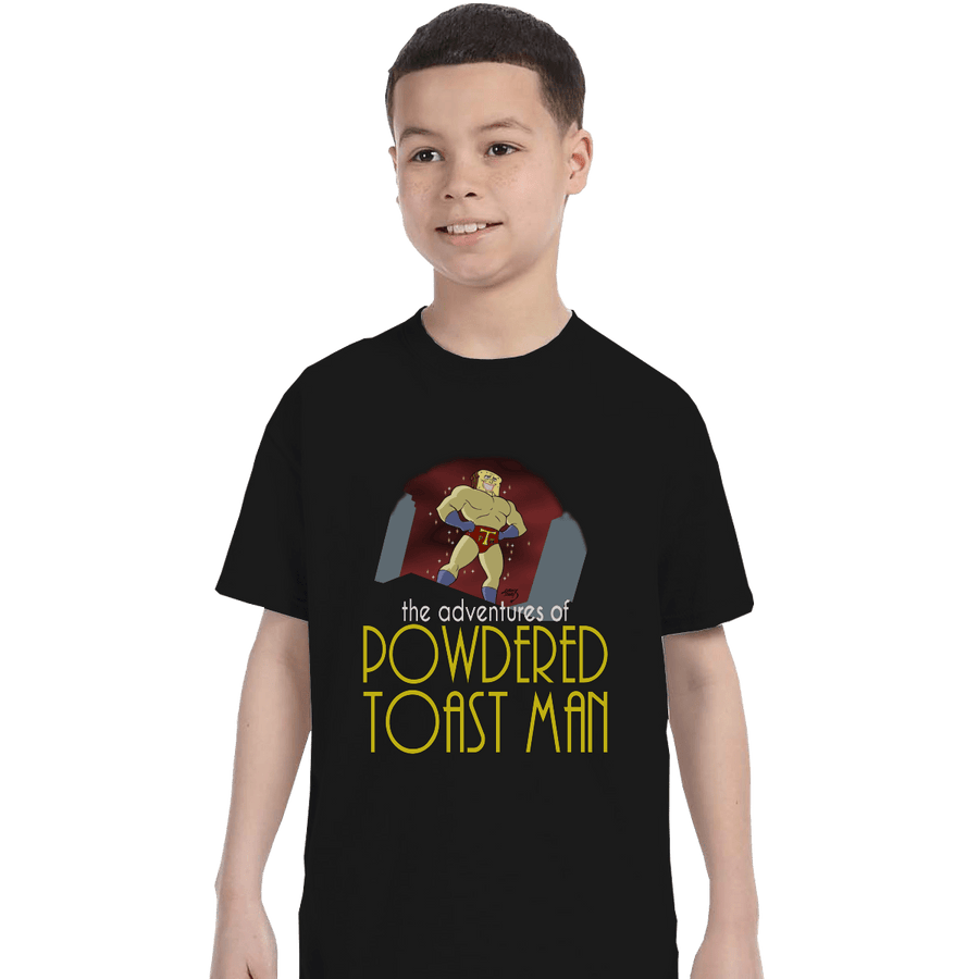 Shirts T-Shirts, Youth / XL / Black Powdered Toast Man