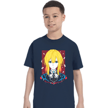 Load image into Gallery viewer, Shirts T-Shirts, Youth / XS / Navy Violet Evergarden Memory Doll
