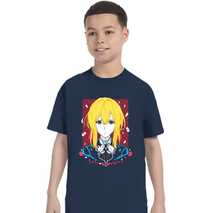 Shirts T-Shirts, Youth / XS / Navy Violet Evergarden Memory Doll