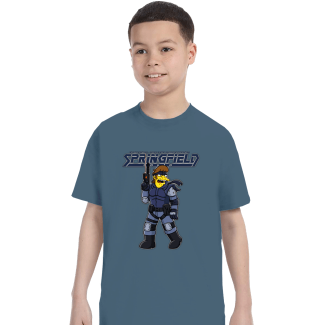 Daily_Deal_Shirts T-Shirts, Youth / XS / Indigo Blue Solid Snake