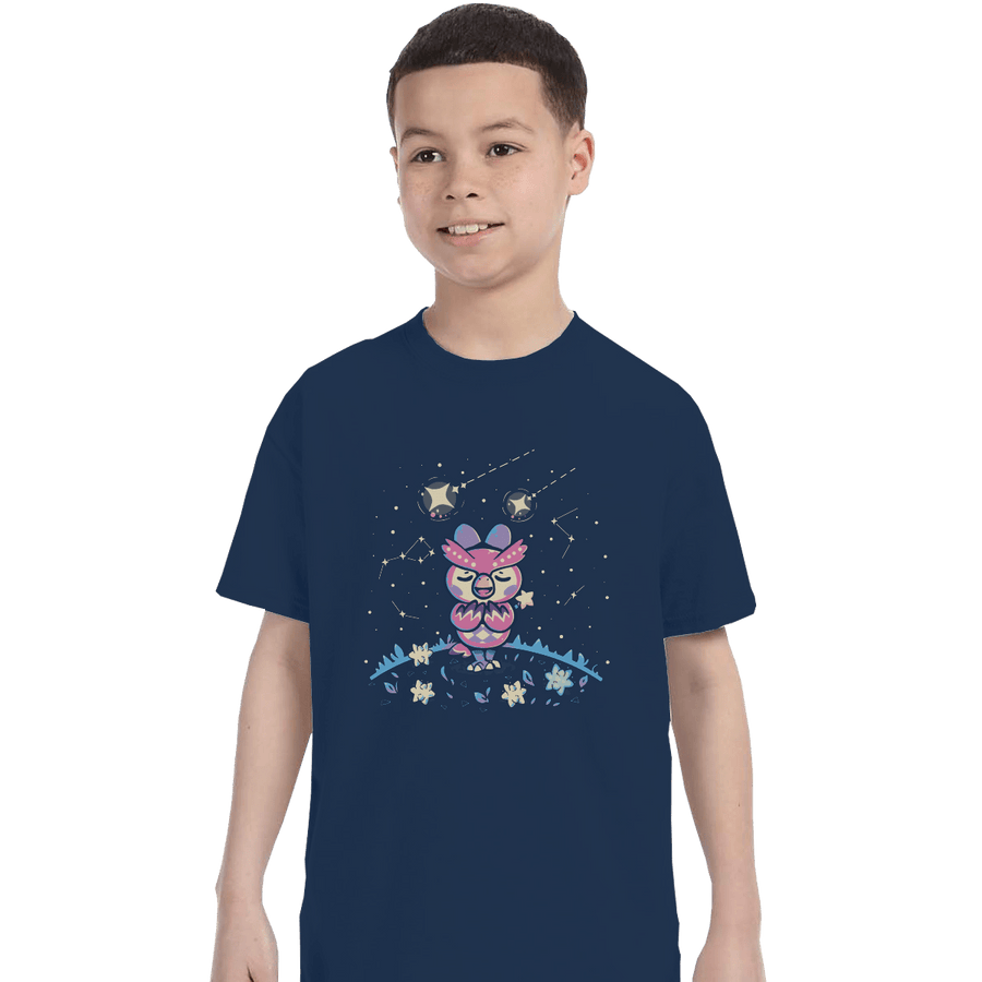 Shirts T-Shirts, Youth / Small / Navy Starry Owl