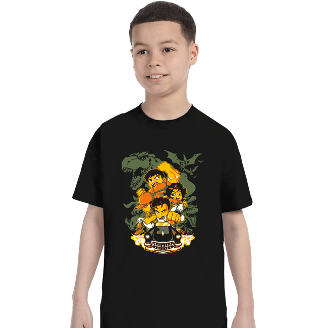 Shirts T-Shirts, Youth / XS / Black Cadillacs and Dinosaurs Heroes