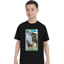Load image into Gallery viewer, Daily_Deal_Shirts T-Shirts, Youth / XS / Black Tarot Ghibli Strength
