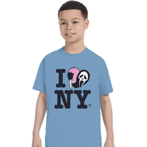 Daily_Deal_Shirts T-Shirts, Youth / XS / Powder Blue Ghostface Loves NY